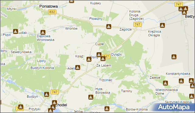 mapa Malinowszczyzna gmina Bełżyce, Malinowszczyzna gmina Bełżyce na mapie Targeo