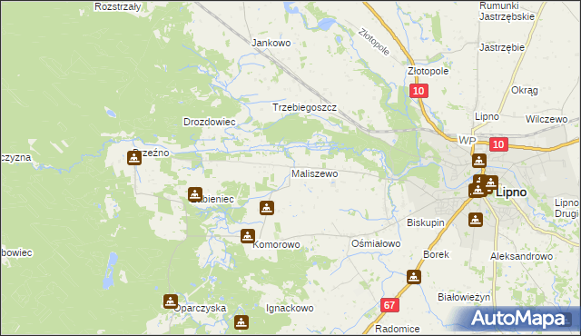 mapa Maliszewo, Maliszewo na mapie Targeo