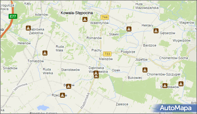 mapa Maliszów, Maliszów na mapie Targeo