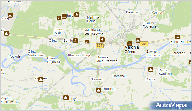 mapa Małkinia Mała-Przewóz, Małkinia Mała-Przewóz na mapie Targeo