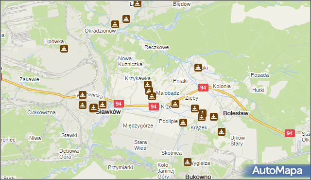 mapa Małobądz, Małobądz na mapie Targeo