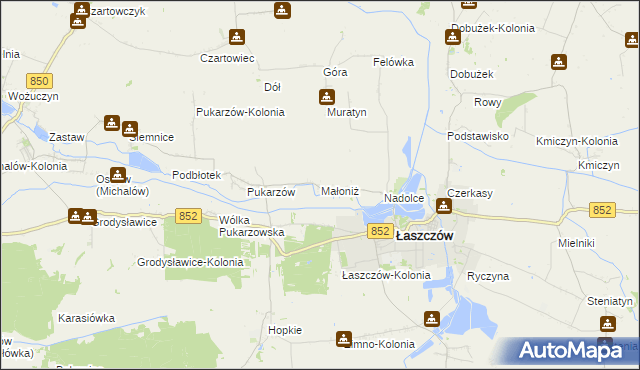 mapa Małoniż, Małoniż na mapie Targeo