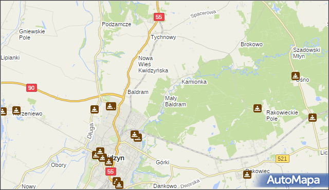 mapa Mały Baldram, Mały Baldram na mapie Targeo