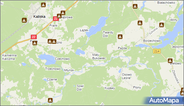 mapa Mały Bukowiec, Mały Bukowiec na mapie Targeo