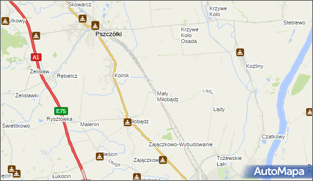 mapa Mały Miłobądz, Mały Miłobądz na mapie Targeo