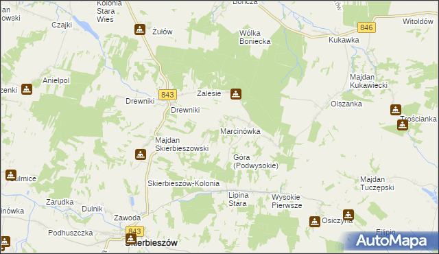 mapa Marcinówka, Marcinówka na mapie Targeo