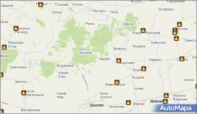 mapa Maręże, Maręże na mapie Targeo