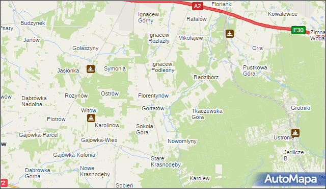 mapa Mariampol gmina Parzęczew, Mariampol gmina Parzęczew na mapie Targeo