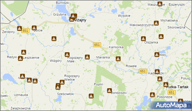 mapa Marianka gmina Wiżajny, Marianka gmina Wiżajny na mapie Targeo