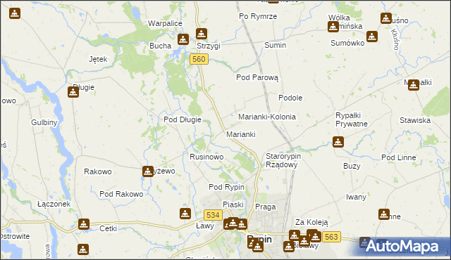 mapa Marianki gmina Rypin, Marianki gmina Rypin na mapie Targeo