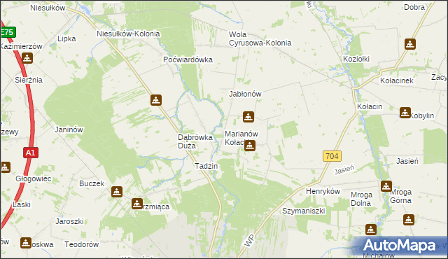 mapa Marianów Kołacki, Marianów Kołacki na mapie Targeo