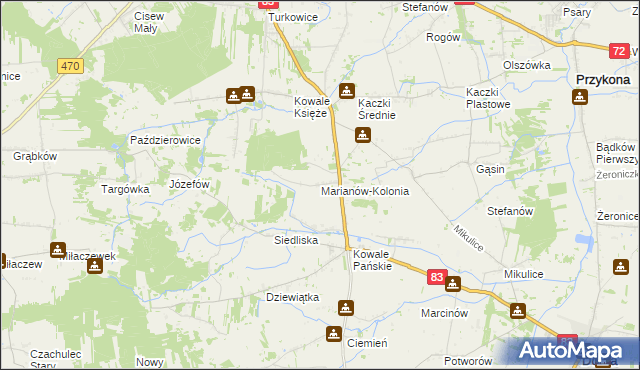 mapa Marianów-Kolonia, Marianów-Kolonia na mapie Targeo