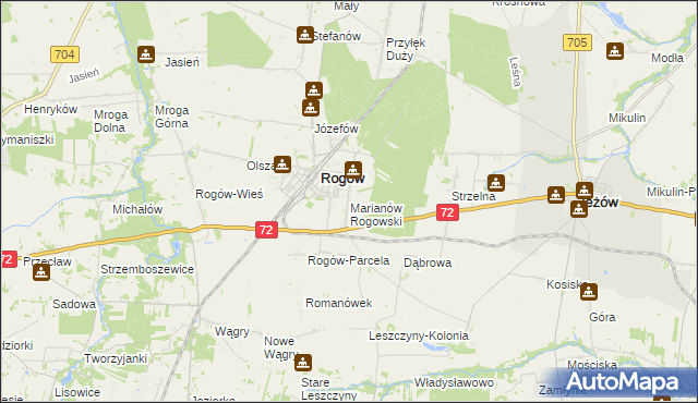 mapa Marianów Rogowski, Marianów Rogowski na mapie Targeo