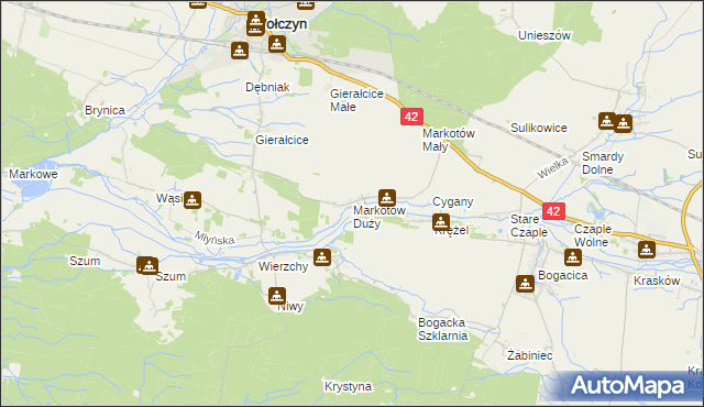 mapa Markotów Duży, Markotów Duży na mapie Targeo