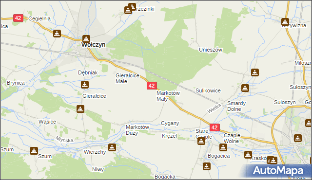 mapa Markotów Mały, Markotów Mały na mapie Targeo