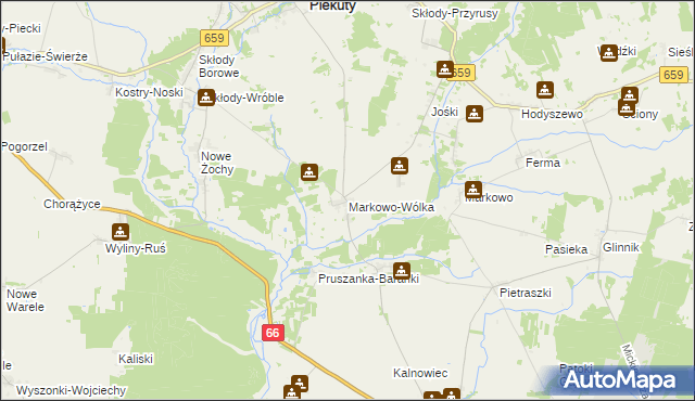 mapa Markowo-Wólka, Markowo-Wólka na mapie Targeo