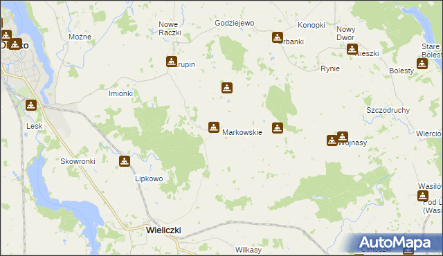 mapa Markowskie, Markowskie na mapie Targeo