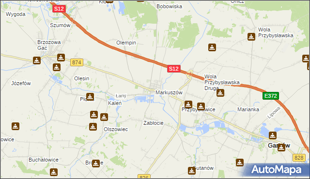 mapa Markuszów, Markuszów na mapie Targeo