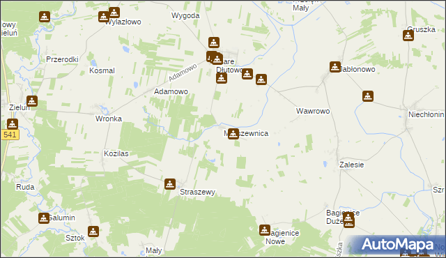 mapa Marszewnica, Marszewnica na mapie Targeo
