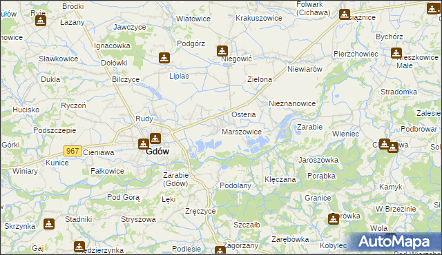 mapa Marszowice gmina Gdów, Marszowice gmina Gdów na mapie Targeo