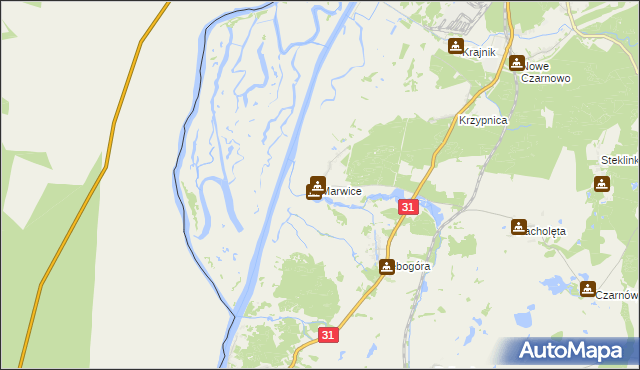 mapa Marwice gmina Widuchowa, Marwice gmina Widuchowa na mapie Targeo