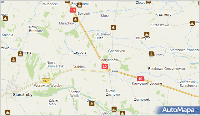 mapa Marychnów, Marychnów na mapie Targeo