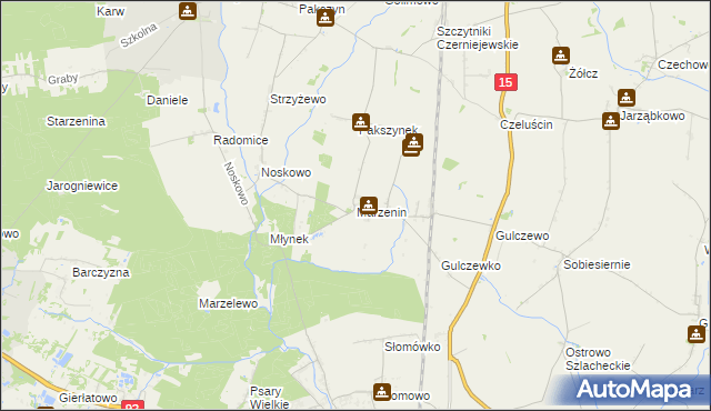 mapa Marzenin gmina Września, Marzenin gmina Września na mapie Targeo