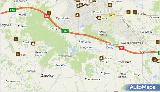 mapa Marżynek, Marżynek na mapie Targeo