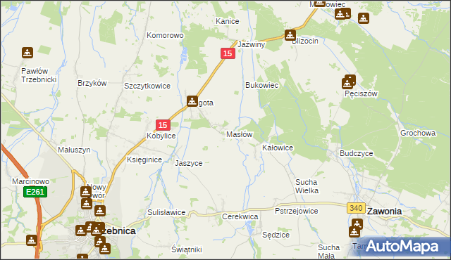 mapa Masłów, Masłów na mapie Targeo