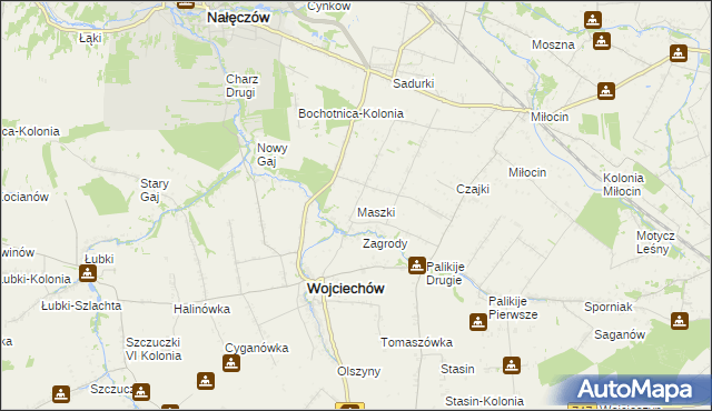 mapa Maszki, Maszki na mapie Targeo