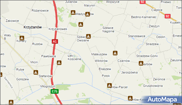 mapa Mateuszew, Mateuszew na mapie Targeo