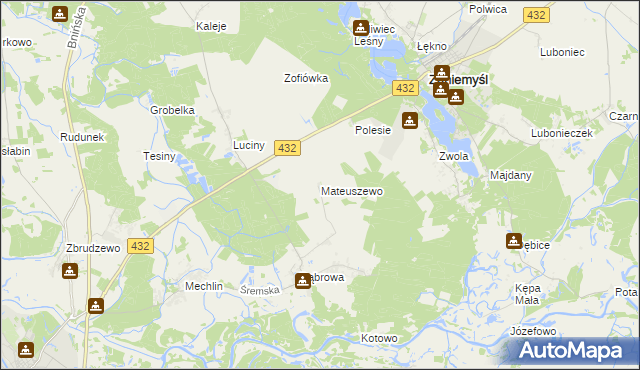 mapa Mateuszewo, Mateuszewo na mapie Targeo