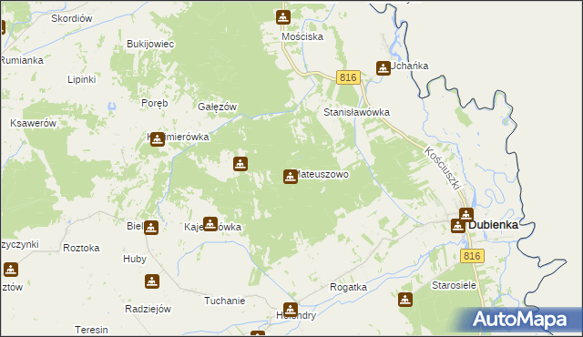 mapa Mateuszowo, Mateuszowo na mapie Targeo