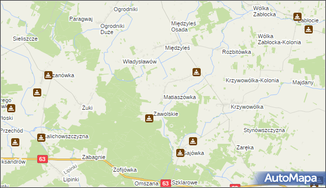 mapa Matiaszówka, Matiaszówka na mapie Targeo