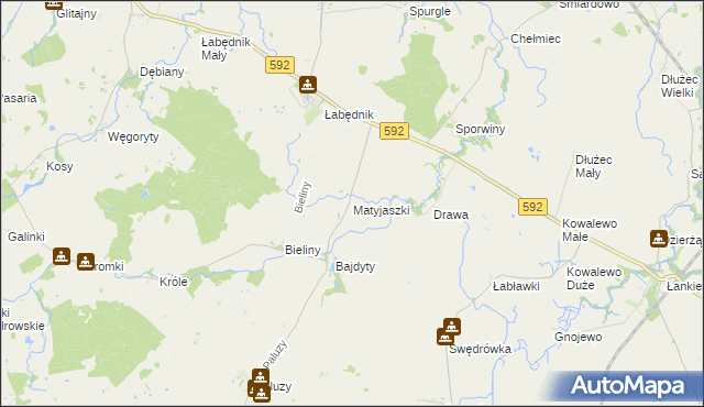 mapa Matyjaszki, Matyjaszki na mapie Targeo