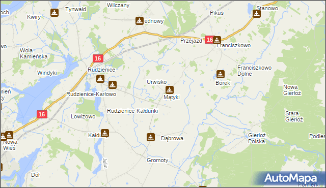 mapa Mątyki, Mątyki na mapie Targeo