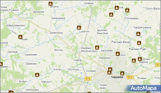 mapa Mazewo Włościańskie, Mazewo Włościańskie na mapie Targeo