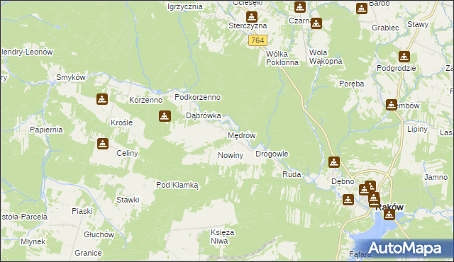 mapa Mędrów, Mędrów na mapie Targeo