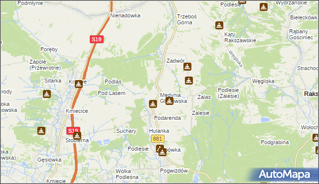 mapa Medynia Głogowska, Medynia Głogowska na mapie Targeo