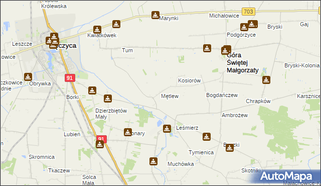 mapa Mętlew, Mętlew na mapie Targeo