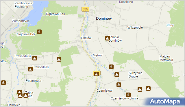 mapa Mętów, Mętów na mapie Targeo