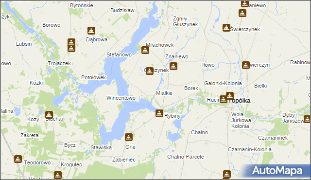 mapa Miałkie, Miałkie na mapie Targeo