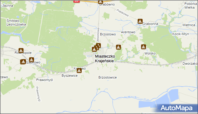 mapa Miasteczko Krajeńskie, Miasteczko Krajeńskie na mapie Targeo