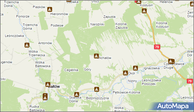 mapa Michałów gmina Bałtów, Michałów gmina Bałtów na mapie Targeo