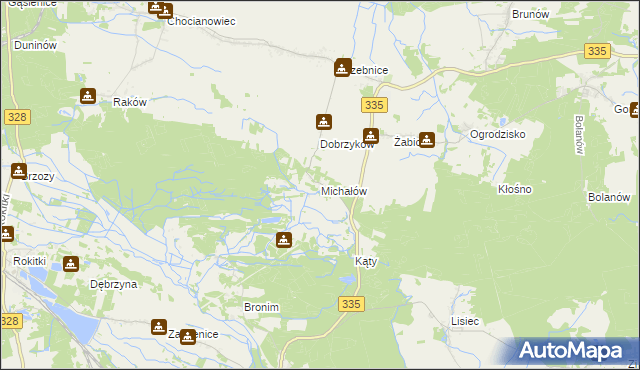 mapa Michałów gmina Chocianów, Michałów gmina Chocianów na mapie Targeo