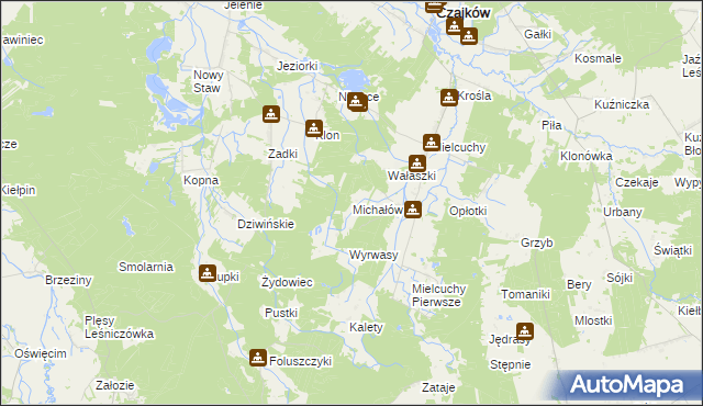 mapa Michałów gmina Czajków, Michałów gmina Czajków na mapie Targeo