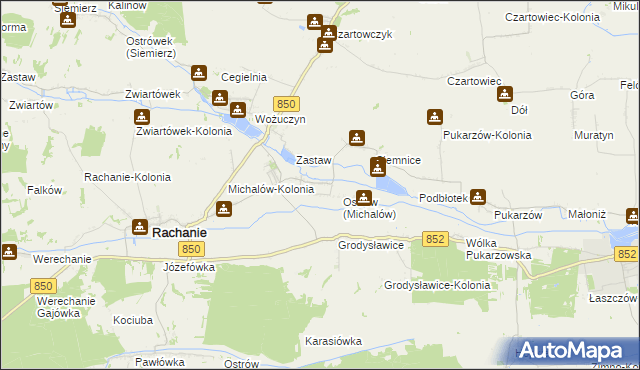 mapa Michalów gmina Rachanie, Michalów gmina Rachanie na mapie Targeo