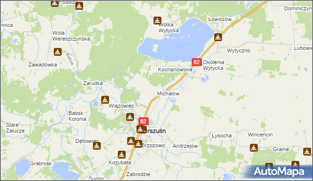 mapa Michałów gmina Urszulin, Michałów gmina Urszulin na mapie Targeo