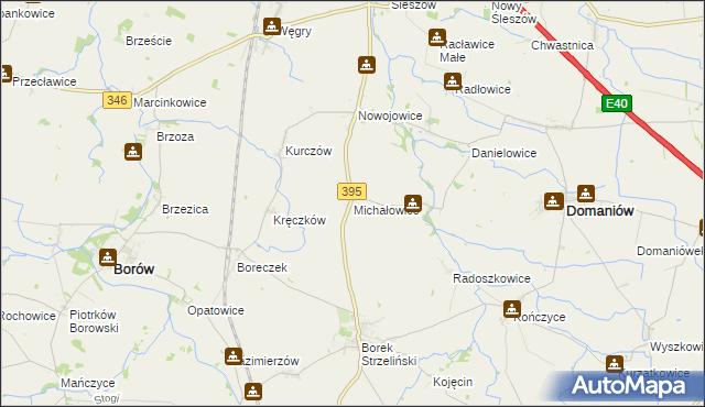 mapa Michałowice gmina Borów, Michałowice gmina Borów na mapie Targeo