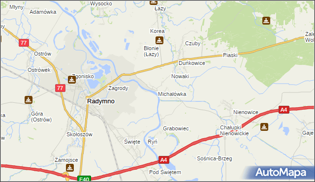 mapa Michałówka gmina Radymno, Michałówka gmina Radymno na mapie Targeo